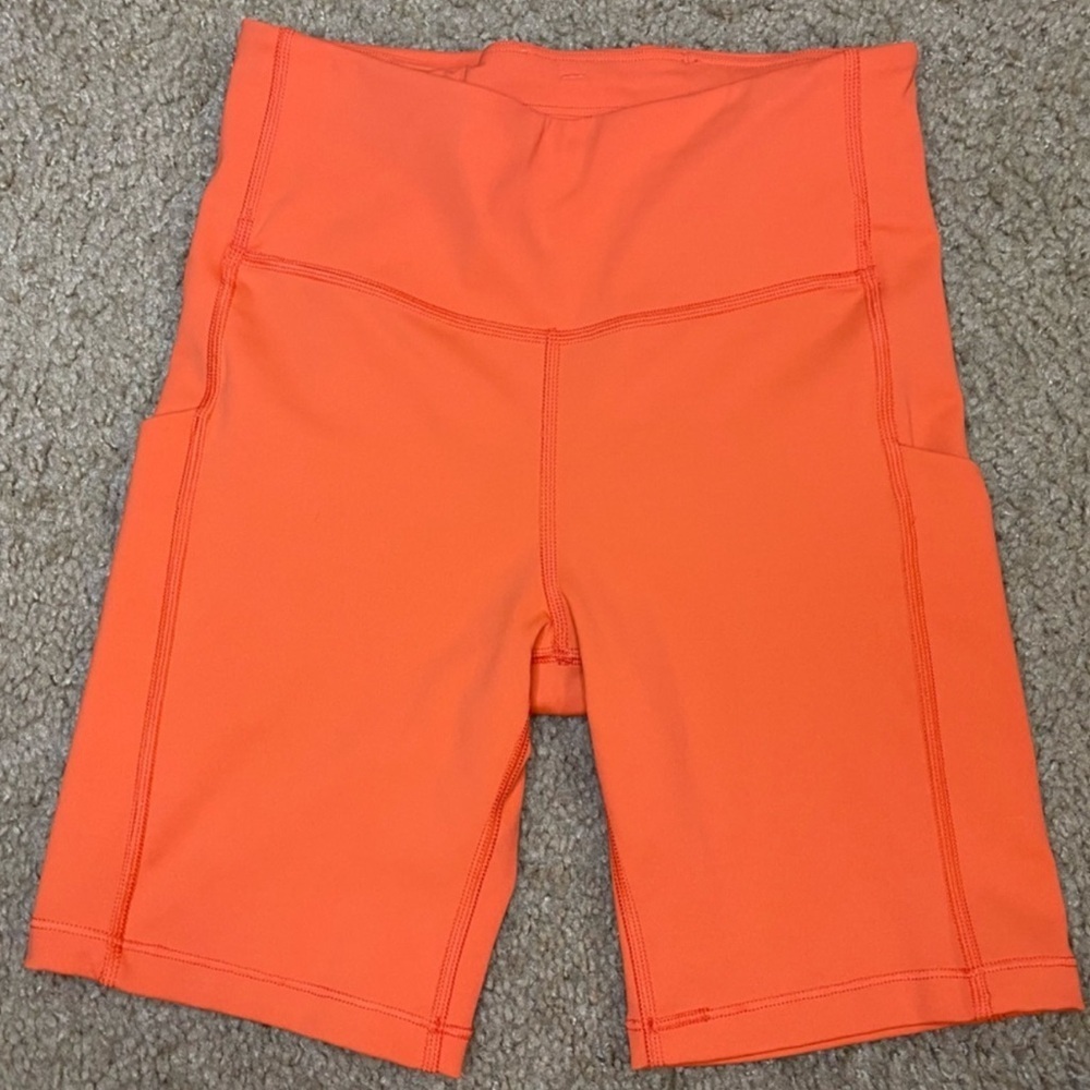 Athleta Coral Orange Ultimate Stash Pocket 7Shorts Size XS - Picture 2 of 4